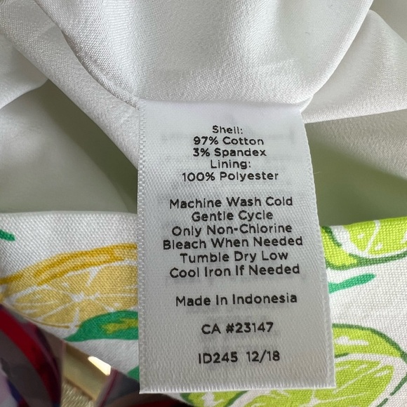 Talbots CLASSIC COTTON A-LINE SKIRT LEMON & LIME Novelty Print Skirt NWT size 2 - Picture 3 of 6